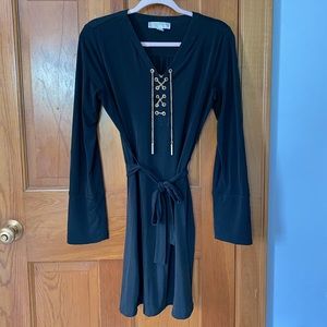 MK Gold Chain Lace-up dress